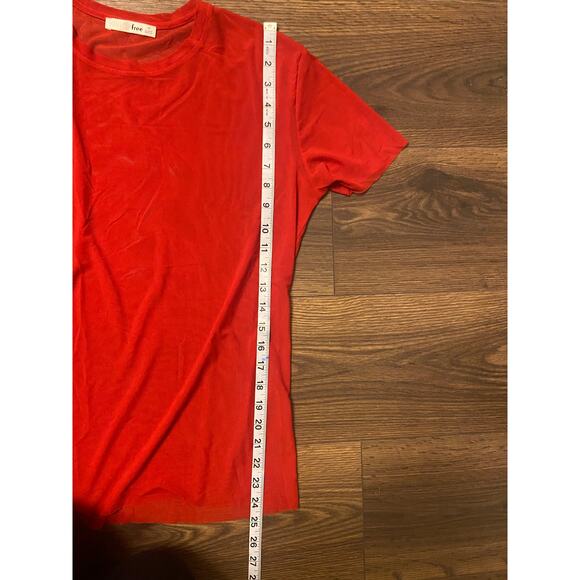 EUC Wilfred Free Red Mesh Sheer Crewneck Jamilla Tee sz: M - Picture 7 of 7